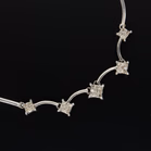 9ct White Gold and Diamond Necklace
