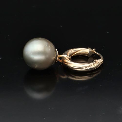 9ct Gold Hoops and Pearl Earrings image-2