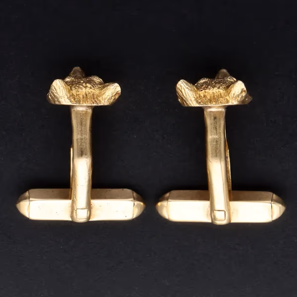 Retro Gold Fox Cufflinks Birmingham 1978