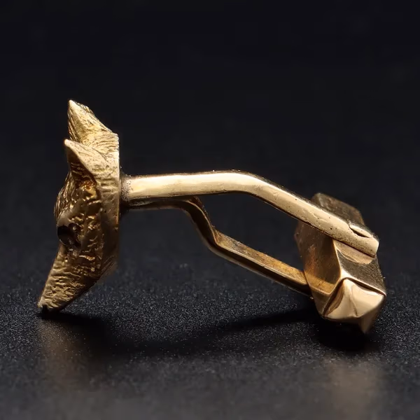Retro Gold Fox Cufflinks Birmingham 1978