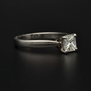 Platinum & Natural Princess Cut Diamond Ring