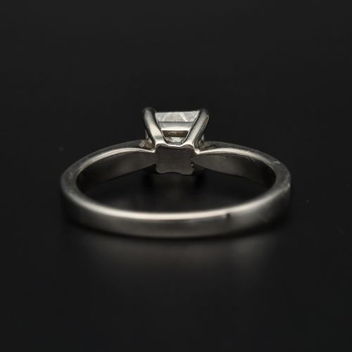 Platinum & Natural Princess Cut Diamond Ring image-5