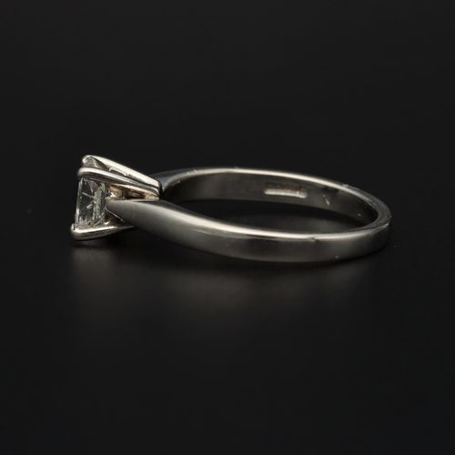 Platinum & Natural Princess Cut Diamond Ring image-3