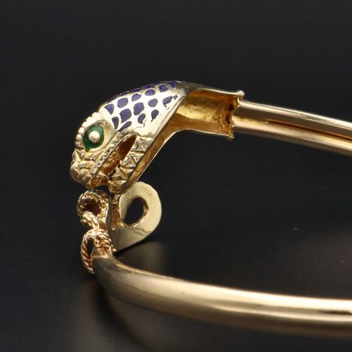 14ct Gold Snake Bangle image-3