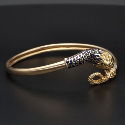 14ct Gold Snake Bangle image-2