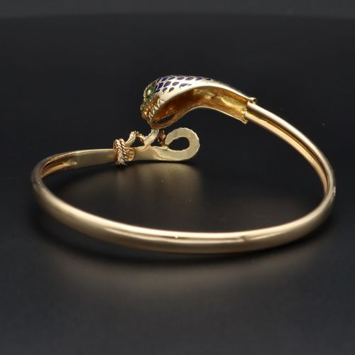 14ct Gold Snake Bangle image-6