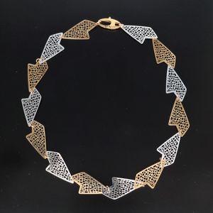 9ct Gold Alternating Panel Collar Necklace