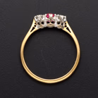 Stamped 18ct Gold Platinum Ruby Diamond Ring