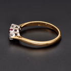 Stamped 18ct Gold Platinum Ruby Diamond Ring