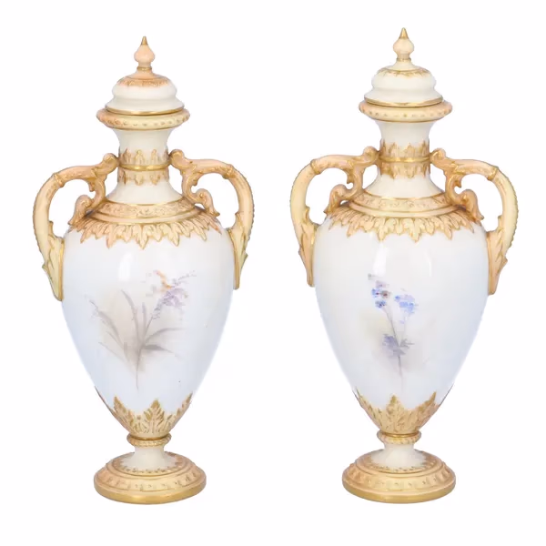 Pair of Royal Worcester Baluster Vases