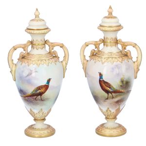 Pair of Royal Worcester Baluster Vases
