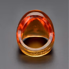 Lalique Vintage Style Orange Glass Cabochon Ring