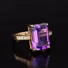 Art Deco style 9ct Gold Amethyst and Diamond Ring