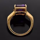 Art Deco style 9ct Gold Amethyst and Diamond Ring