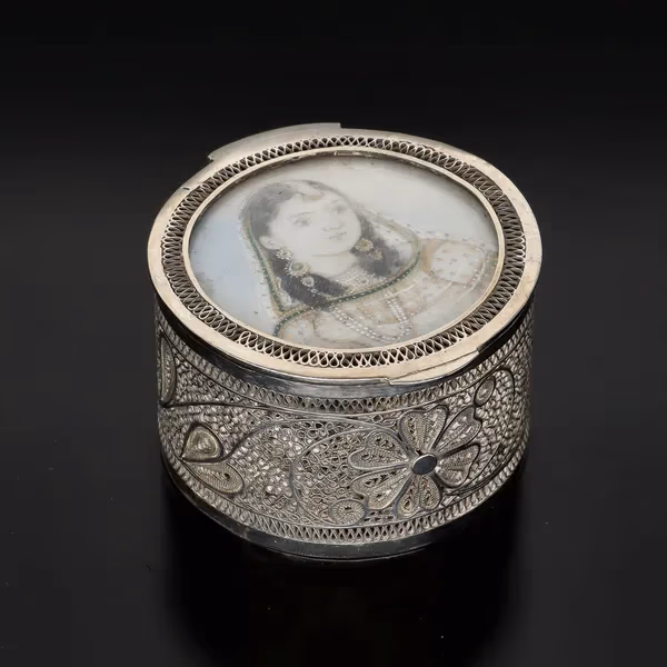 Antique Silver Portrait Box