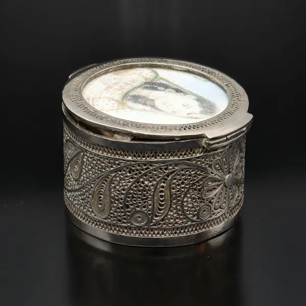 Antique Silver Portrait Box