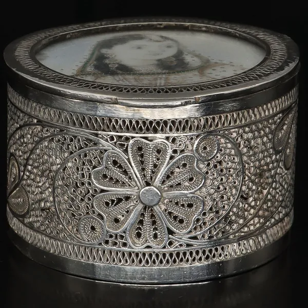 Antique Silver Portrait Box