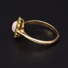 Early 20th Century 18ct Yellow Gold Demantoid Garnets and Opal Ring