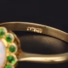 Early 20th Century 18ct Yellow Gold Demantoid Garnets and Opal Ring