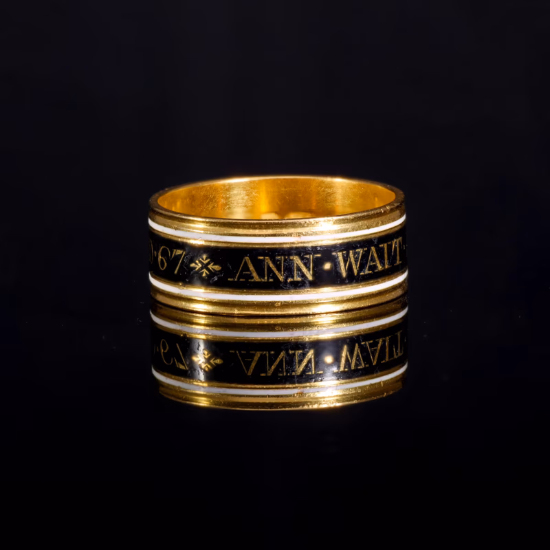 360° view of The Antique Georgian 1799 Black and White Enamelled Mourning Ring