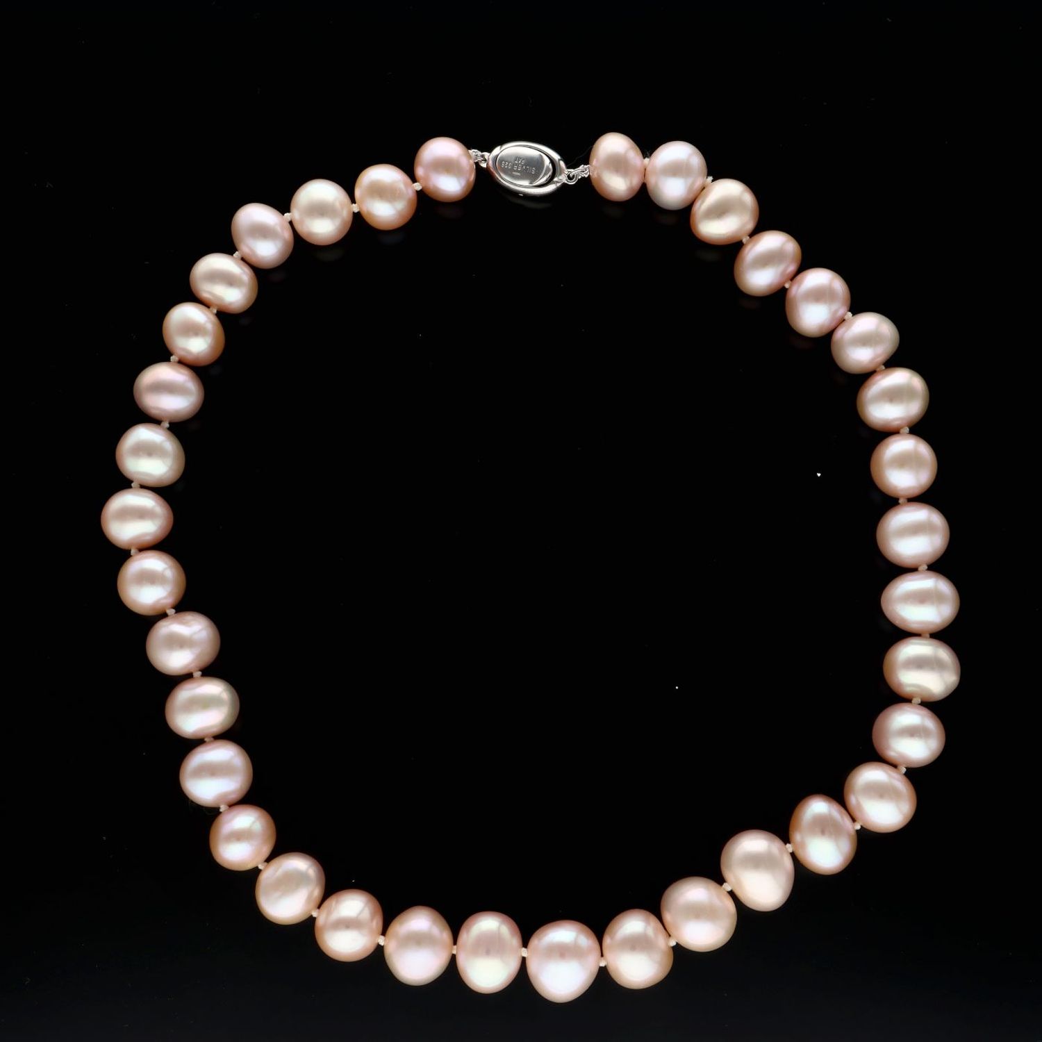 Large pink sale pearl necklace