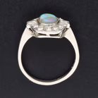 Platinum Opal & Diamond Ring