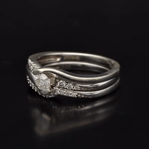 Pair of Gold Diamond Rings