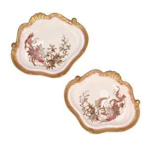 Pair of 19th Century Royal Worcester Moulded Cabinet Dishes
