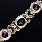 Silver and Marcasite - Amethyst Bracelet