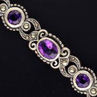Silver and Marcasite - Amethyst Bracelet