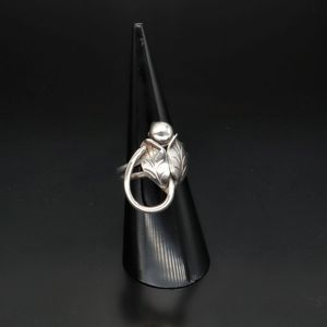 Handwrought Georg Jensen Silver Tulip Ring