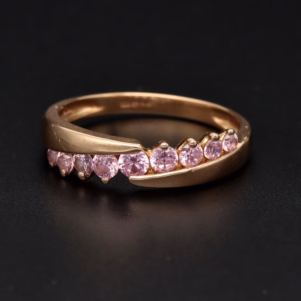 14ct Gold Blush Pink Cubic Zircona Ring