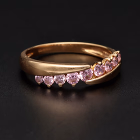14ct Gold Blush Pink Cubic Zircona Ring