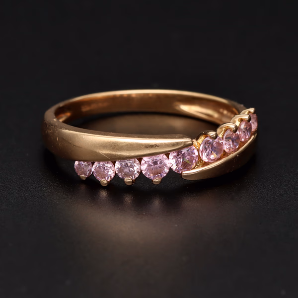 14ct Gold Blush Pink Cubic Zircona Ring