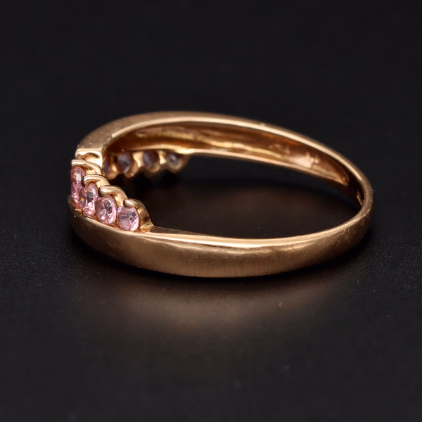 14ct Gold Blush Pink Cubic Zircona Ring
