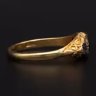 Antique Old Cut Sapphire and Diamond Ring