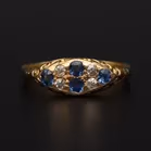 Antique Old Cut Sapphire and Diamond Ring