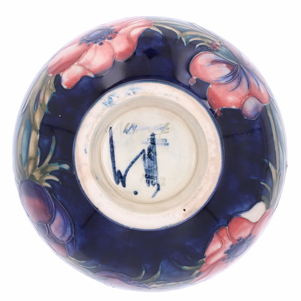 Moorcroft Signed 1945 Anemone Bowl