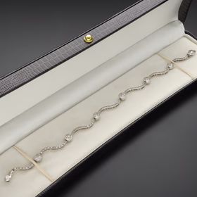 Italian 18ct White Gold Diamond Bracelet