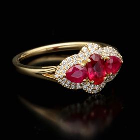 18ct Gold Ruby and Diamond Ring