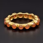 18ct Yellow Gold & Orange Moon Stones Ring