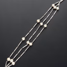 Italian 18ct White Gold and Pearl Articulated Bracelet
