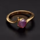18ct Yellow Gold Ring Rare Pink Star Sapphire