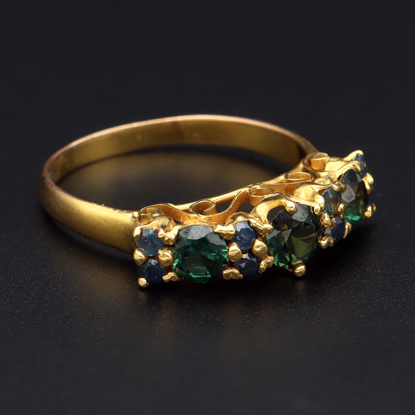 14ct Vintage Sapphire Multi Stone Ring