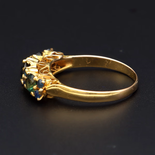 14ct Vintage Sapphire Multi Stone Ring