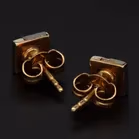 Gold Mother of Pearl Diamond Studs