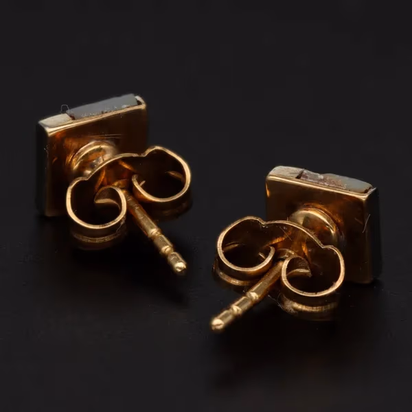 Gold Mother of Pearl Diamond Studs