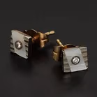 Gold Mother of Pearl Diamond Studs