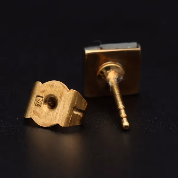 Gold Mother of Pearl Diamond Studs