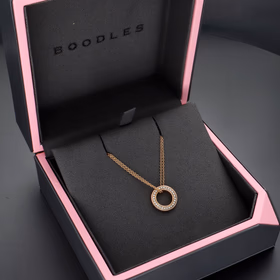 Boodles 18k Rose Gold "Roulette" Diamond Pendant